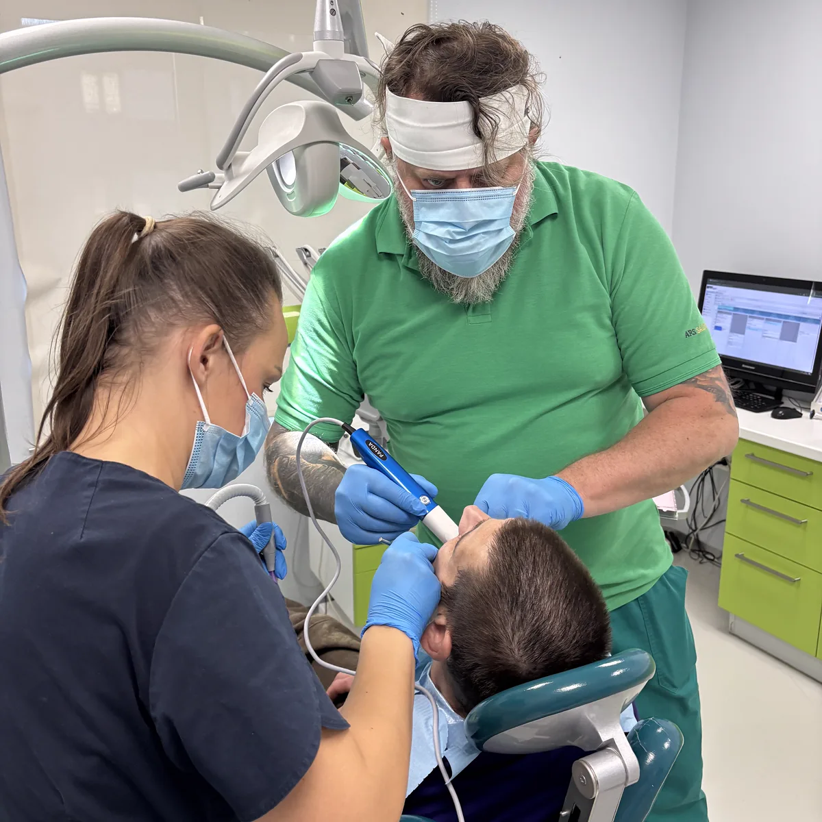 Digital intraoral scanning of a patient in the treatment room